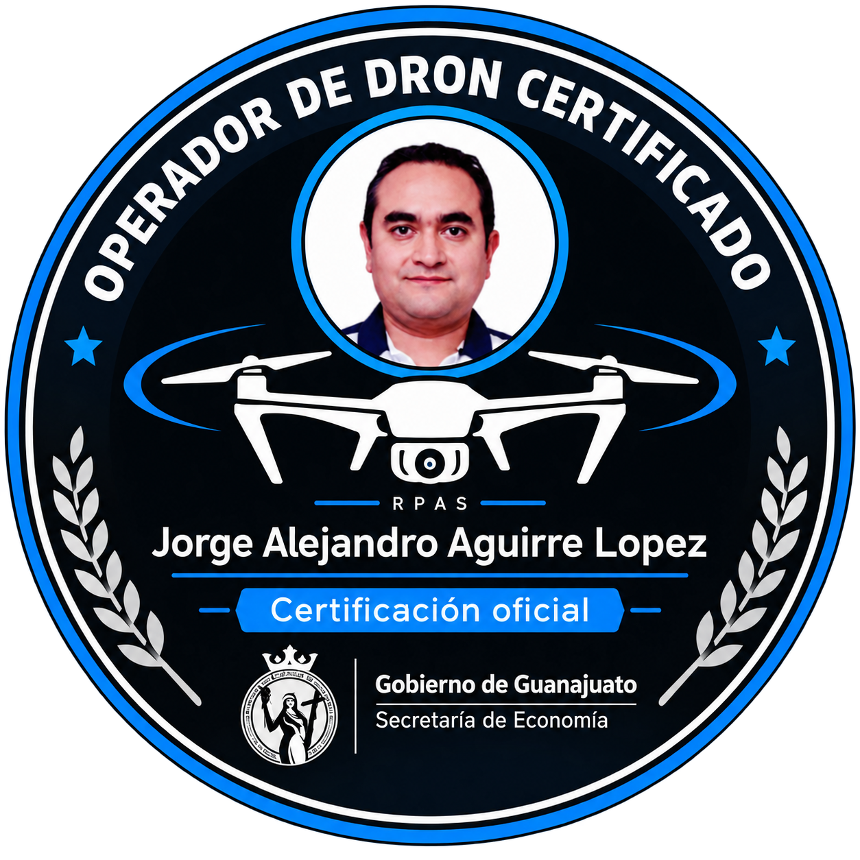 Operador de dron certificado por el Gobierno de Guanajuato